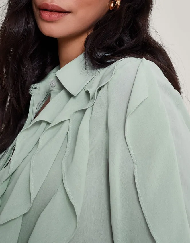 Women Aria Ruffle Blouse Green Monsoon Tops and Blouses