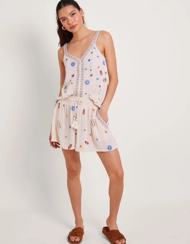 Women Arti Embroidered Cami Ivory Monsoon Tops and Blouses