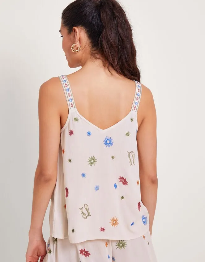 Women Arti Embroidered Cami Ivory Monsoon Tops and Blouses