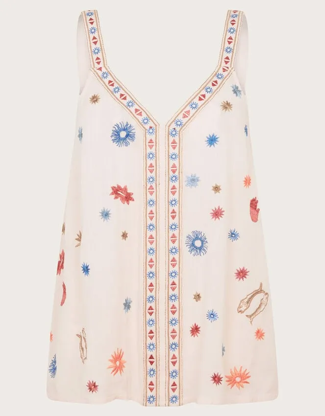 Women Arti Embroidered Cami Ivory Monsoon Tops and Blouses