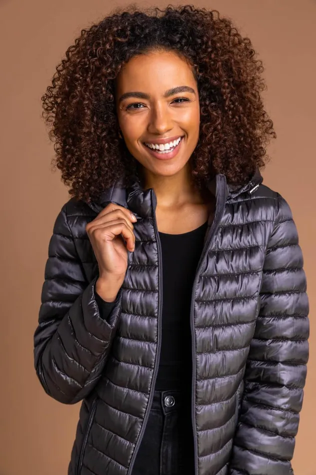 Women Ash Longline ZipThrough Padded Coat Roman Coats