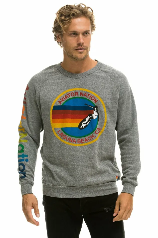 Women AVIATOR NATION LAGUNA BEACH SWEATSHIRT 8211 HEATHER GREY Aviator Nation UnisexCrewSweatshirt Women AVIATOR NATION LAGUNA BEACH SWEATSHIRT 8211 HEATHER GREY Aviator Nation UnisexCrewSweatshirt