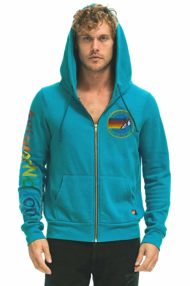 Women AVIATOR NATION MALIBU ZIP HOODIE 8211 TEAL Aviator Nation Hoodies Women AVIATOR NATION MALIBU ZIP HOODIE 8211 TEAL Aviator Nation Hoodies
