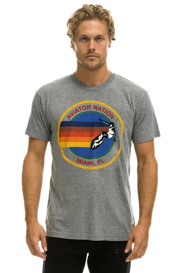 Women AVIATOR NATION MIAMI TEE 8211 HEATHER GREY Aviator Nation UnisexTees Women AVIATOR NATION MIAMI TEE 8211 HEATHER GREY Aviator Nation UnisexTees