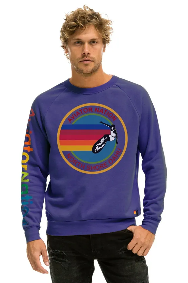 Women AVIATOR NATION NORTH SHORE CREW SWEATSHIRT 8211 PURPLE Aviator Nation UnisexCrewSweatshirt Women AVIATOR NATION NORTH SHORE CREW SWEATSHIRT 8211 PURPLE Aviator Nation UnisexCrewSweatshirt