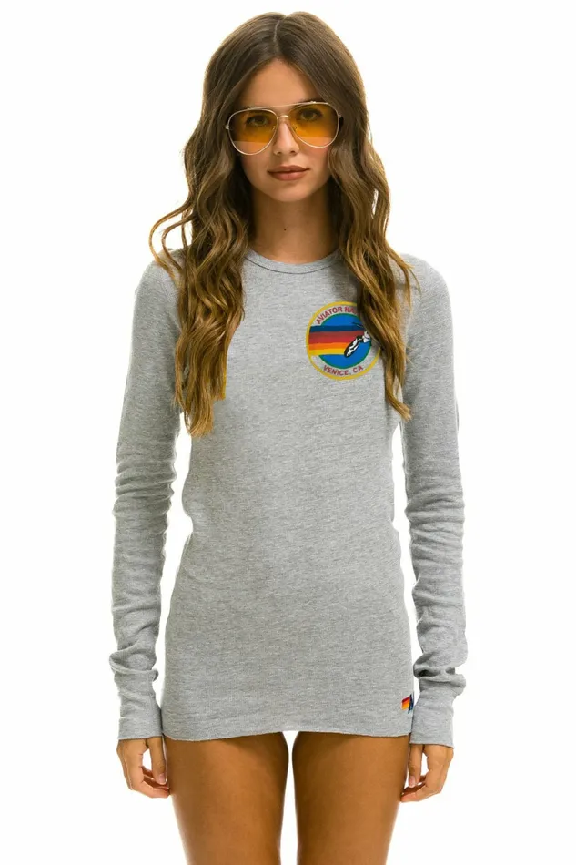 Women AVIATOR NATION VENICE THERMAL 8211 HEATHER GREY Aviator Nation UnisexTees