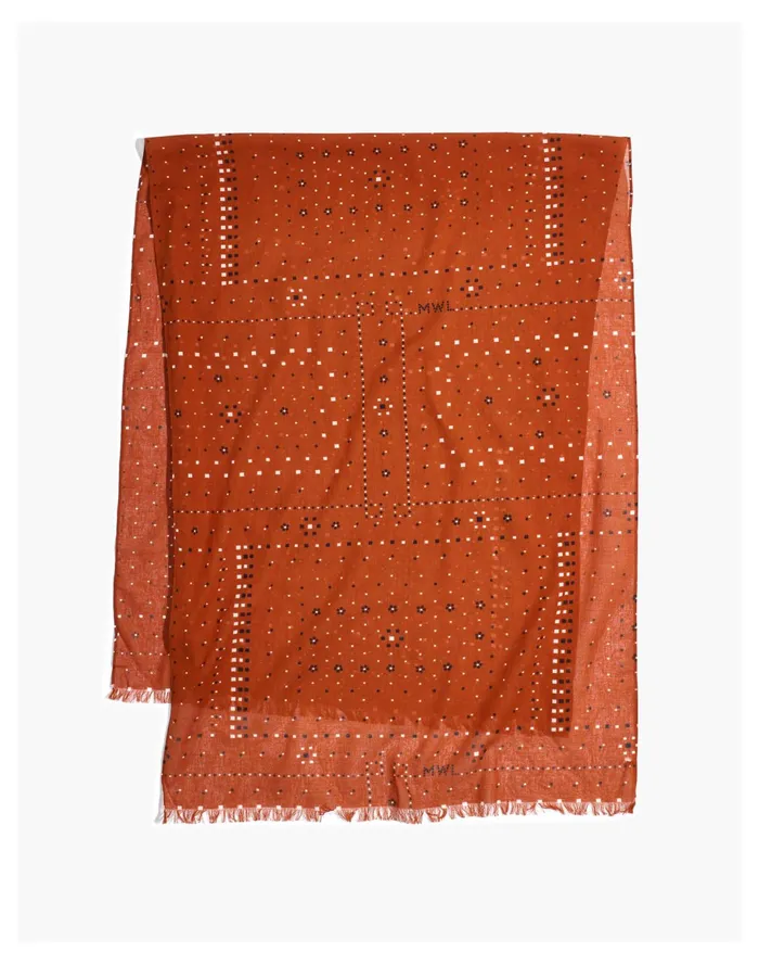 Women Bandana Print Scarf Mwl Bandana Burnt Clay Madewell Scarves and Capes Women Bandana Print Scarf Mwl Bandana Burnt Clay Madewell Scarves and Capes