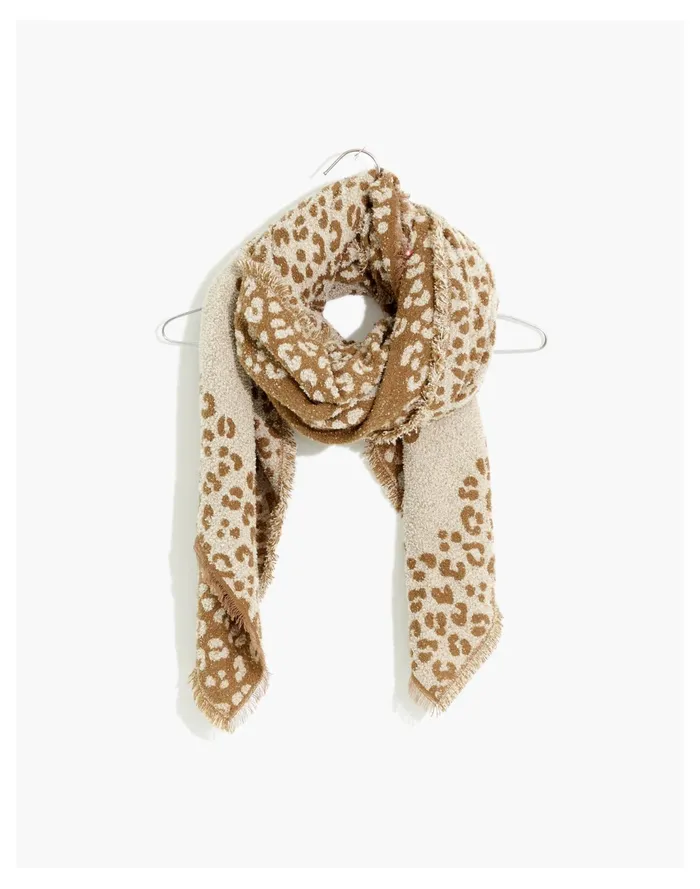 Women Bandana Scarf In Mini Cheetah Weathered Walnut Madewell Scarves and Capes