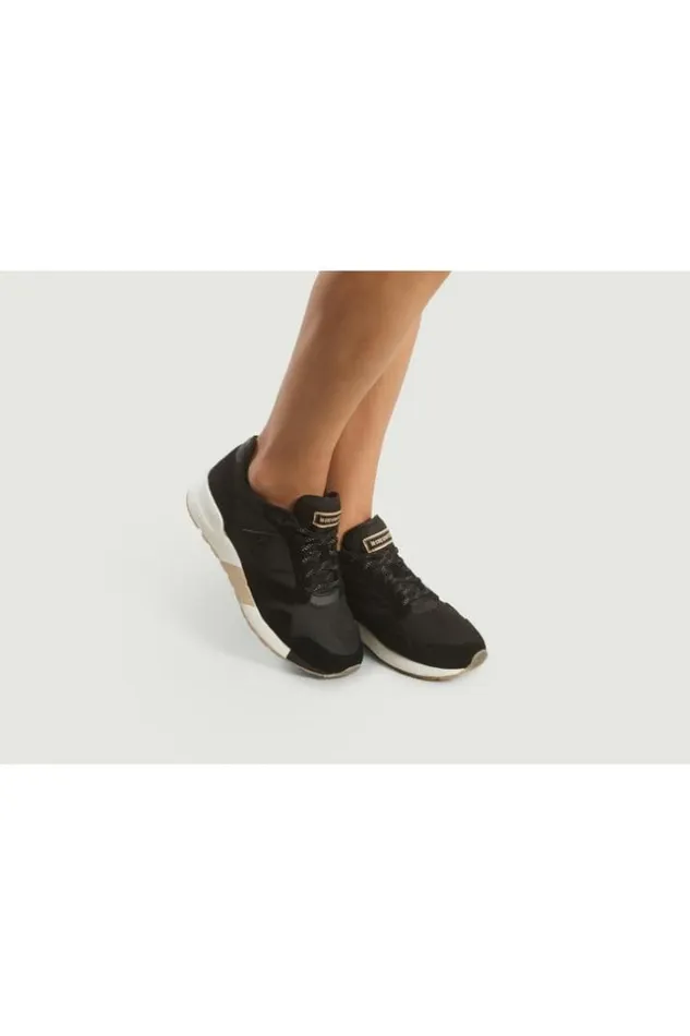 Women Baskets Le Coq Sportif Omega X Metallic BlackRose Gold Brentiny Paris Sneakers