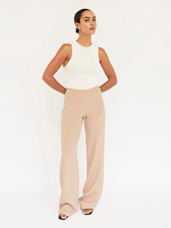 Women BEARE PARK 8211 Silk Crepe Relaxed Pant In Tan The UNDONE Pants