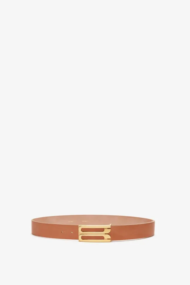 Women Belts Victoria Beckham Jumbo Frame Belt In Nude Leather