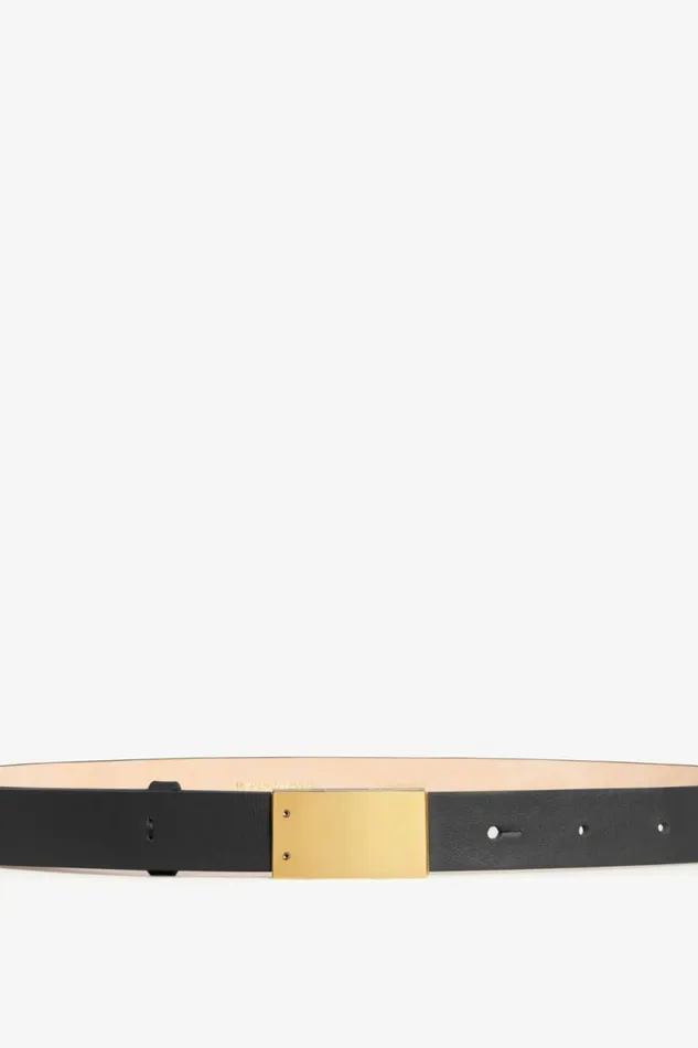 Women Belts Victoria Beckham Thin Belt With Plaque Buckle In Black