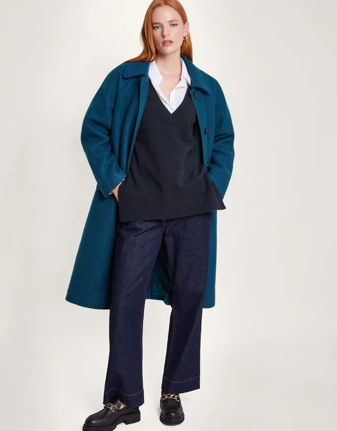 Women Billie Button Side Tabard Blue Monsoon Jumpers