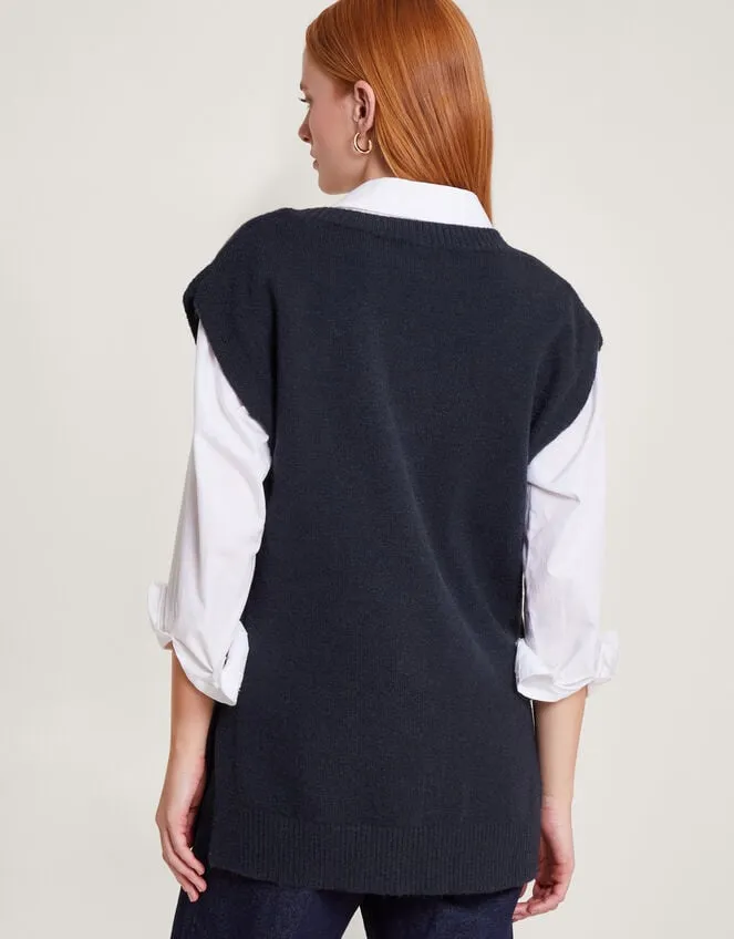 Women Billie Button Side Tabard Blue Monsoon Jumpers