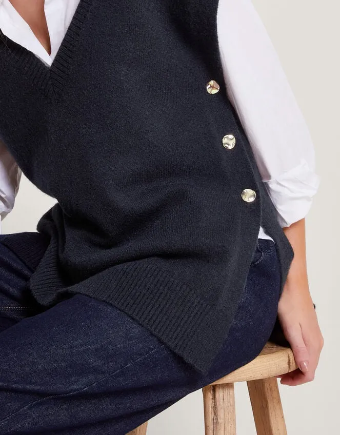 Women Billie Button Side Tabard Blue Monsoon Jumpers