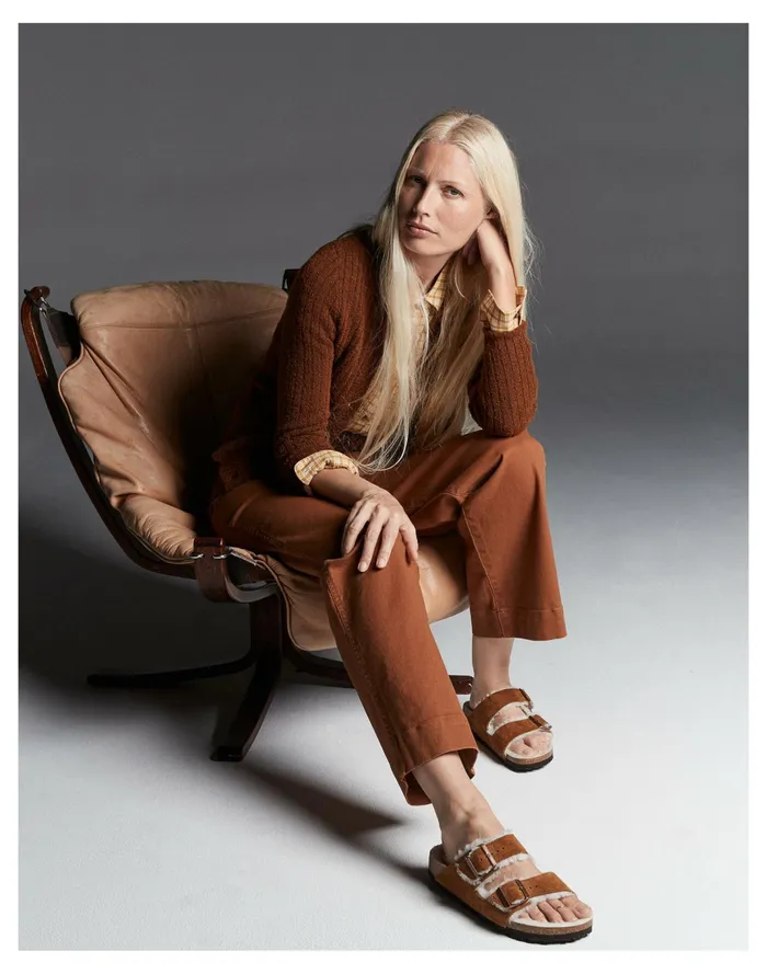 Women Birkenstock Suede Arizona Sandals In Shearling Mink Natural Madewell Flats Women Birkenstock Suede Arizona Sandals In Shearling Mink Natural Madewell Flats