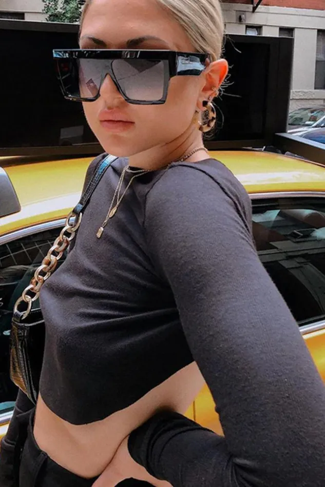 Women Black Brentiny Paris Asymmetric Crop Top Black Brentiny Paris Top And Tank Tops Women Black Brentiny Paris Asymmetric Crop Top Black Brentiny Paris Top And Tank Tops