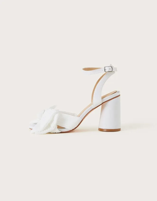 Women Block Heel Bow Heeled Sandals Ivory Monsoon Wedding Shoes