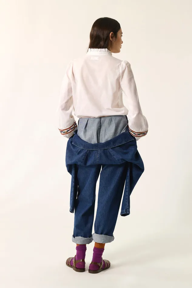 Women Blouse Reneto Ecru Blouse Coton cru Des Petits Hauts Blouses Shirts and Tops