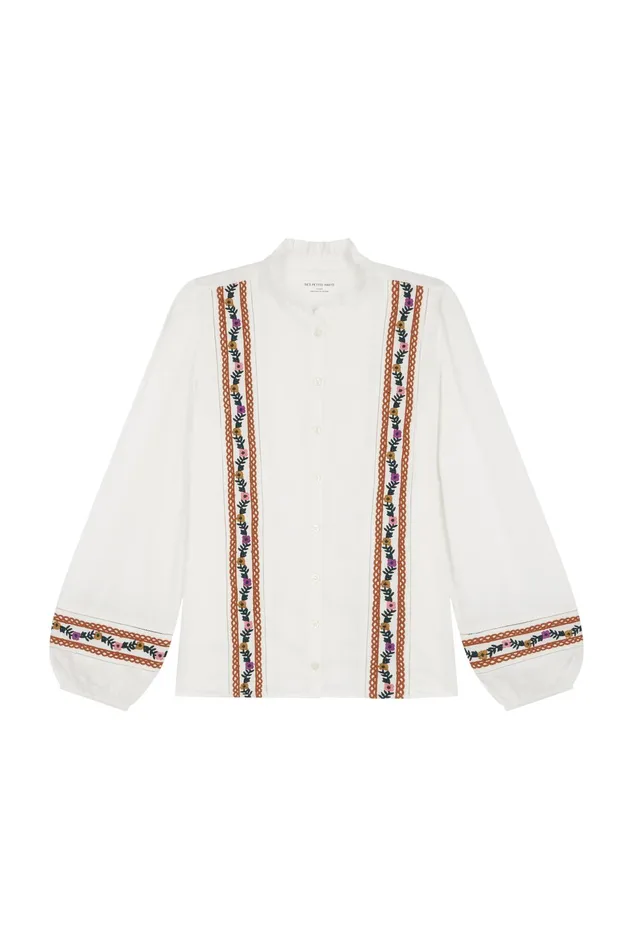 Women Blouse Reneto Ecru Blouse Coton cru Des Petits Hauts Blouses Shirts and Tops