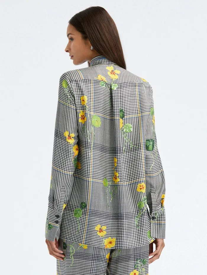 Women Blouses and Knits Oscar De La Renta Nasturtium Plaid Tie Neck Blouse Ivory Multi Women Blouses and Knits Oscar De La Renta Nasturtium Plaid Tie Neck Blouse Ivory Multi