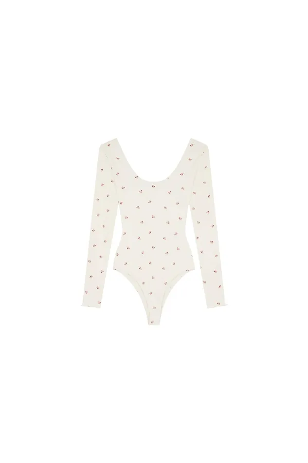 Women Bodysuit Haivy Floro Body Coton Imprim cru Des Petits Hauts Blouses Shirts and Tops