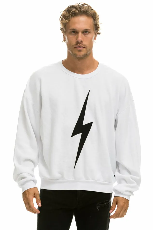 Women BOLT STITCH RELAXED CREW SWEATSHIRT 8211 WHITE BLACK Aviator Nation UnisexCrewSweatshirt Women BOLT STITCH RELAXED CREW SWEATSHIRT 8211 WHITE BLACK Aviator Nation UnisexCrewSweatshirt