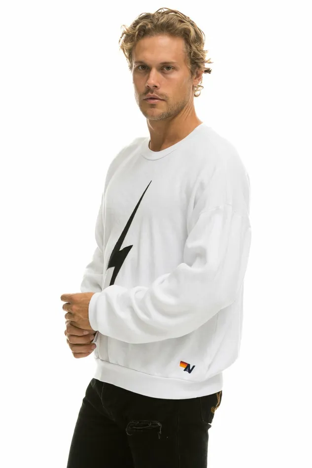 Women BOLT STITCH RELAXED CREW SWEATSHIRT 8211 WHITE BLACK Aviator Nation UnisexCrewSweatshirt Women BOLT STITCH RELAXED CREW SWEATSHIRT 8211 WHITE BLACK Aviator Nation UnisexCrewSweatshirt
