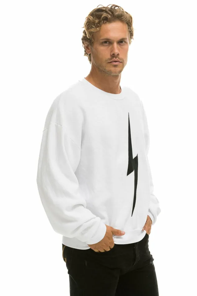 Women BOLT STITCH RELAXED CREW SWEATSHIRT 8211 WHITE BLACK Aviator Nation UnisexCrewSweatshirt Women BOLT STITCH RELAXED CREW SWEATSHIRT 8211 WHITE BLACK Aviator Nation UnisexCrewSweatshirt