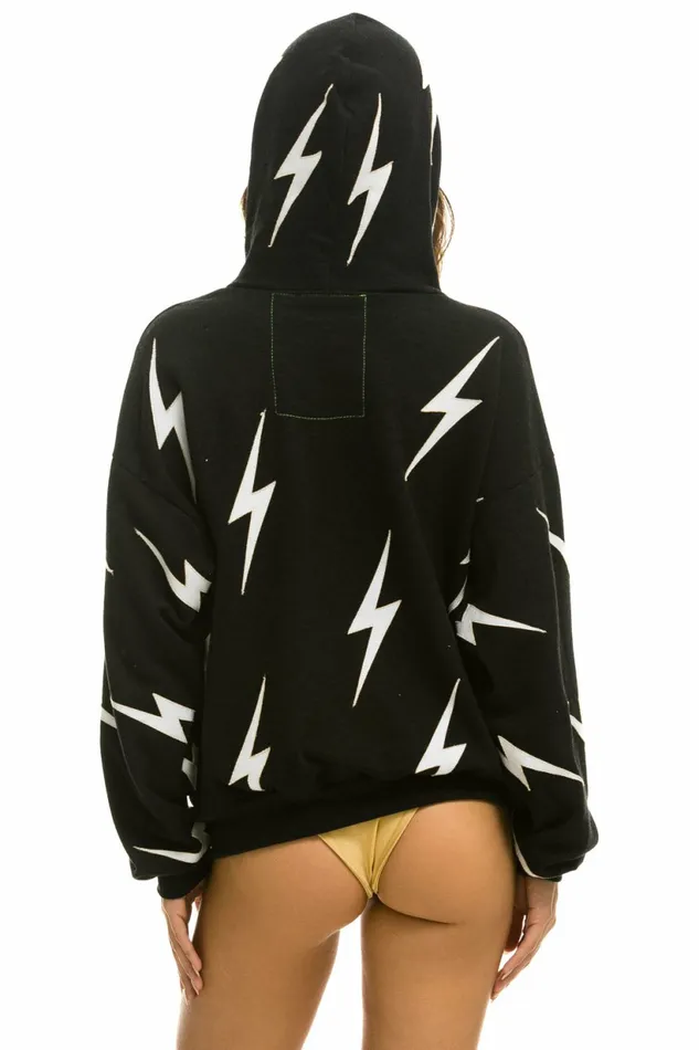 Women BOLT STITCH REPEAT RELAXED PULLOVER HOODIE WITH POCKET ZIPPERS 8211 BLACK WHITE Aviator Nation BoltCollection Women BOLT STITCH REPEAT RELAXED PULLOVER HOODIE WITH POCKET ZIPPERS 8211 BLACK WHITE Aviator Nation BoltCollection