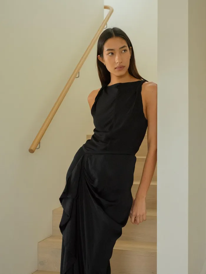 Women Bondi Born 8211 Ardea Twisted Top In Black The UNDONE Tops