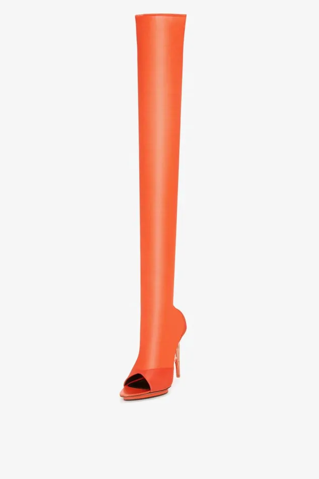 Women Boots Victoria Beckham Pointy Toe Mesh Boot In Orange