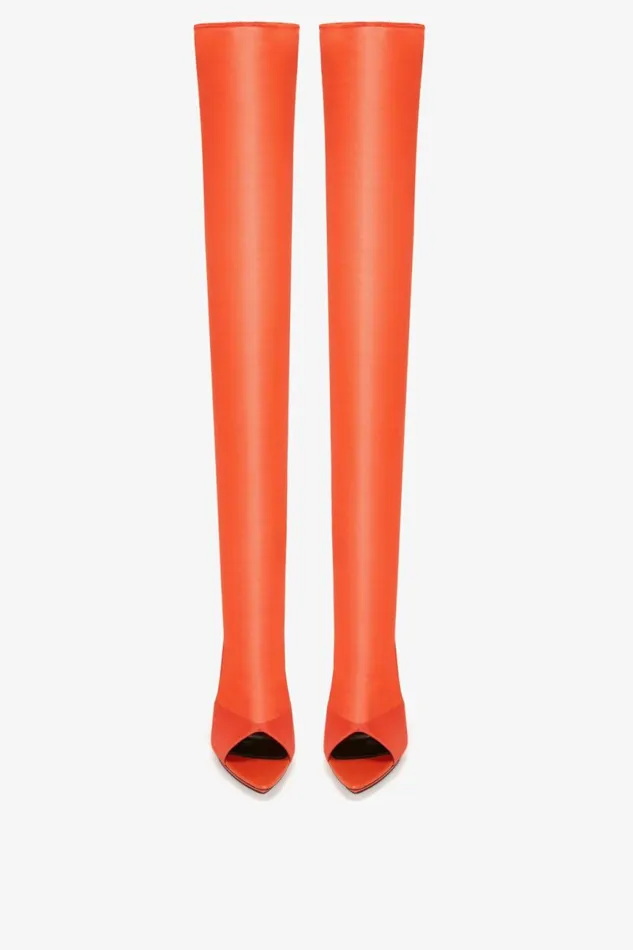 Women Boots Victoria Beckham Pointy Toe Mesh Boot In Orange