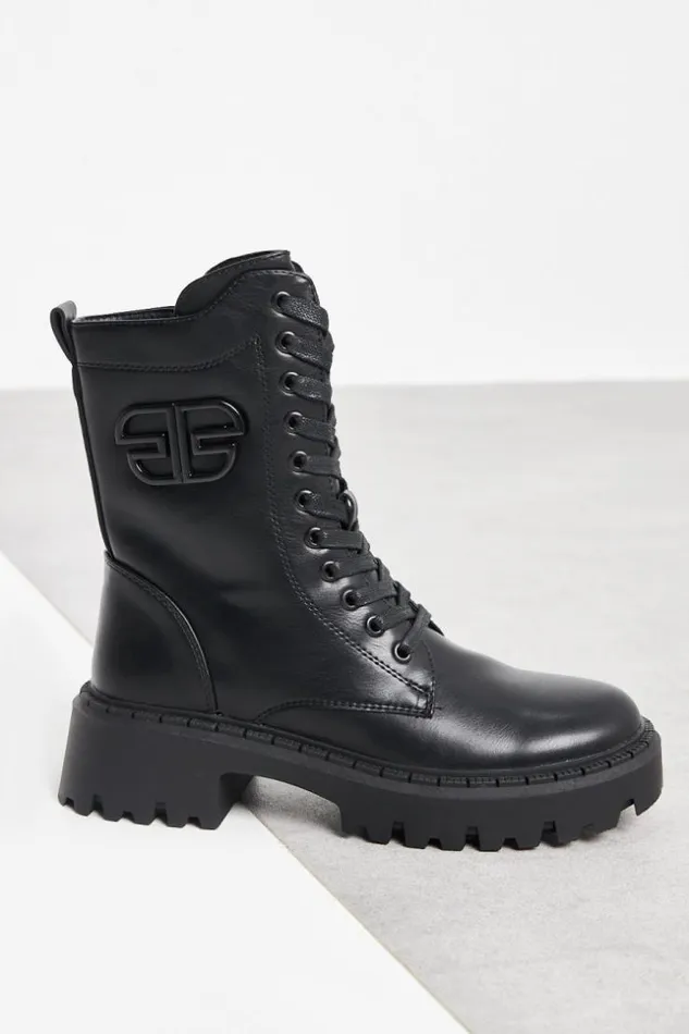 Women Bottines Noires Empicement Sur Le Ct Black Brentiny Paris White Tops