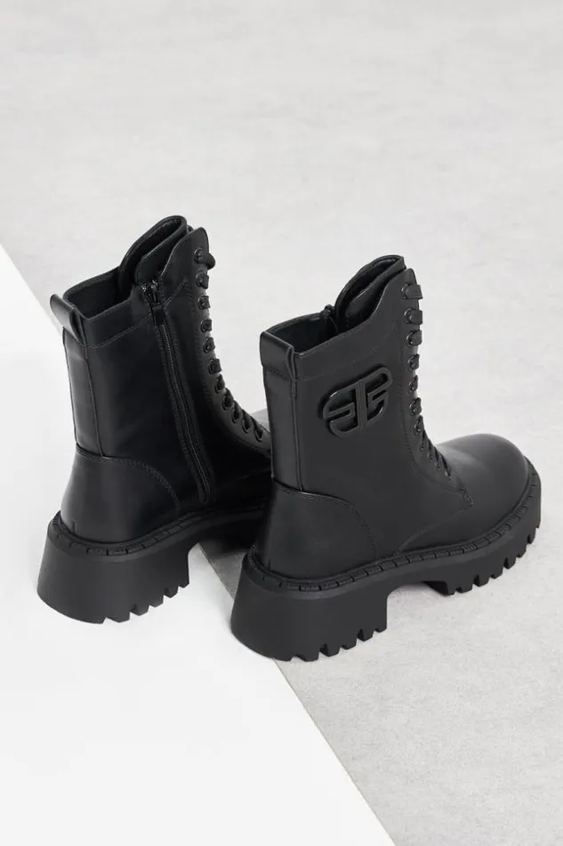 Women Bottines Noires Empicement Sur Le Ct Black Brentiny Paris White Tops