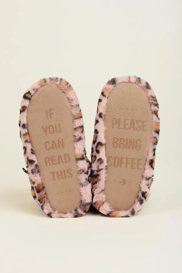 Women Brakeburn Boots Brown Leopard Bring Me Coffee Slipper Boots