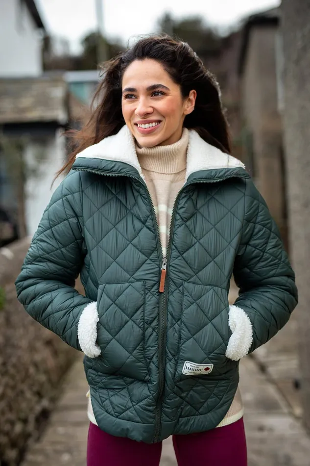 Women Brakeburn Coats And Jackets Khaki Fortunes Reversible Jacket