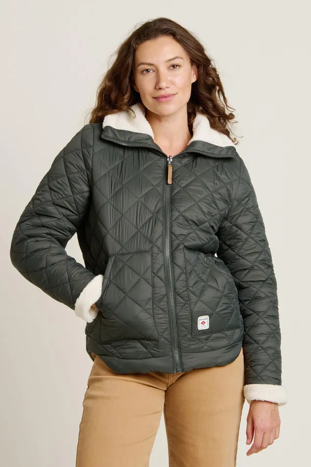 Women Brakeburn Coats And Jackets Khaki Fortunes Reversible Jacket