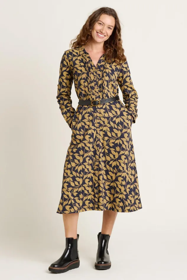 Women Brakeburn Dresses Blue Charlotte Midi Shirt Dress