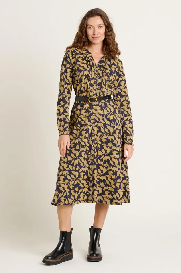 Women Brakeburn Dresses Blue Charlotte Midi Shirt Dress