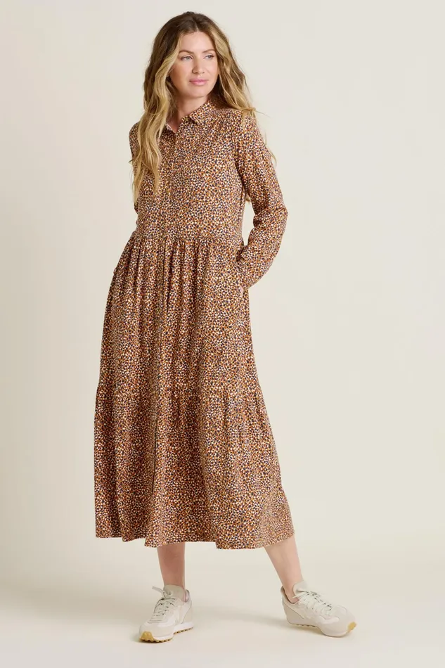 Women Brakeburn Dresses Brown Painted Spot Maxi Dress