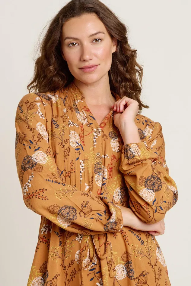 Women Brakeburn Dresses Gold Meadow Midi Dress