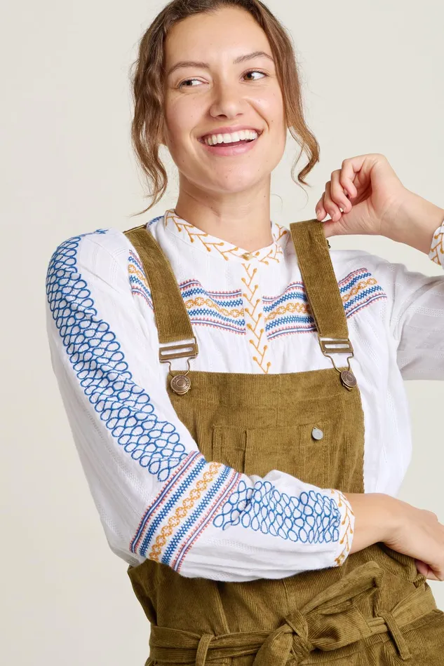 Women Brakeburn Jumpsuits And Dungarees Khaki Belted Cord Dungaree