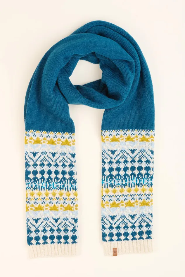 Women Brakeburn Scarves Multicoloured Fairisle Knitted Scarf