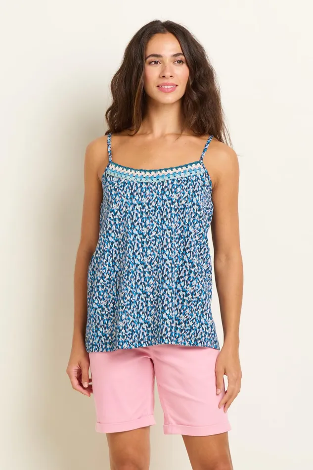 Women Brakeburn Shirts Blue Brushed Camo Camisole