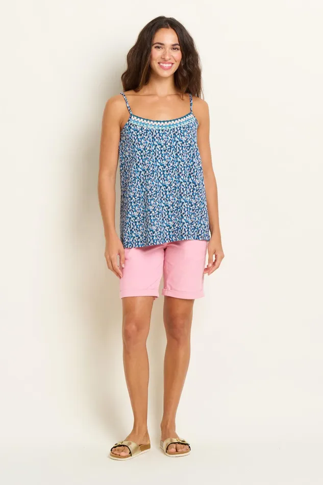 Women Brakeburn Shirts Blue Brushed Camo Camisole