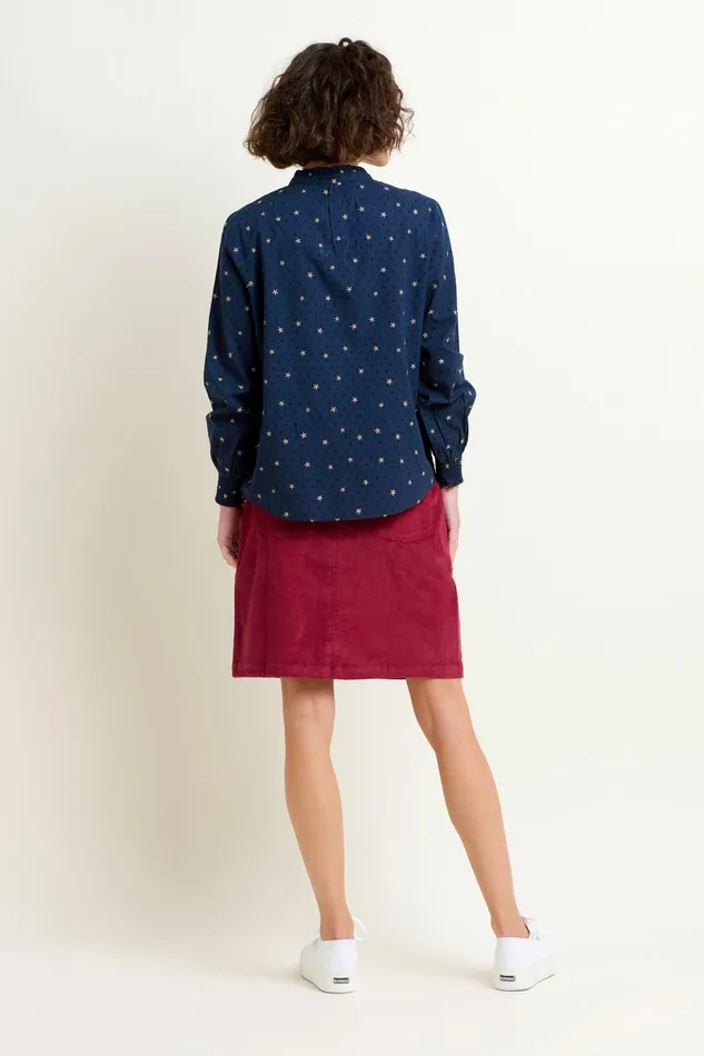 Women Brakeburn Shirts Navy Stars Embroidered Blouse