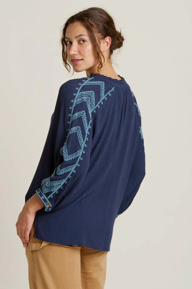 Women Brakeburn Tops TShirts And Vests Blue Mudeford Blouse