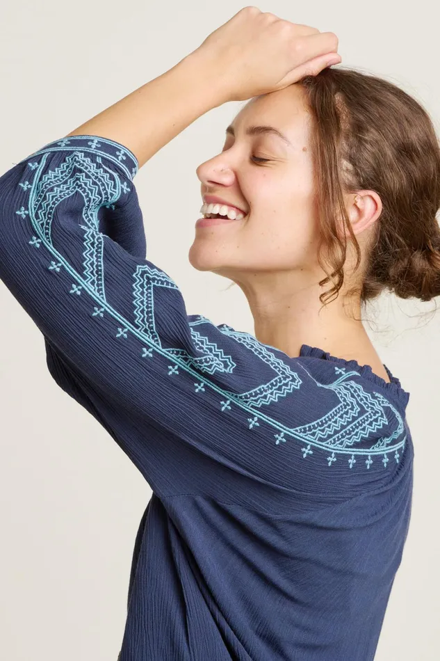 Women Brakeburn Tops TShirts And Vests Blue Mudeford Blouse