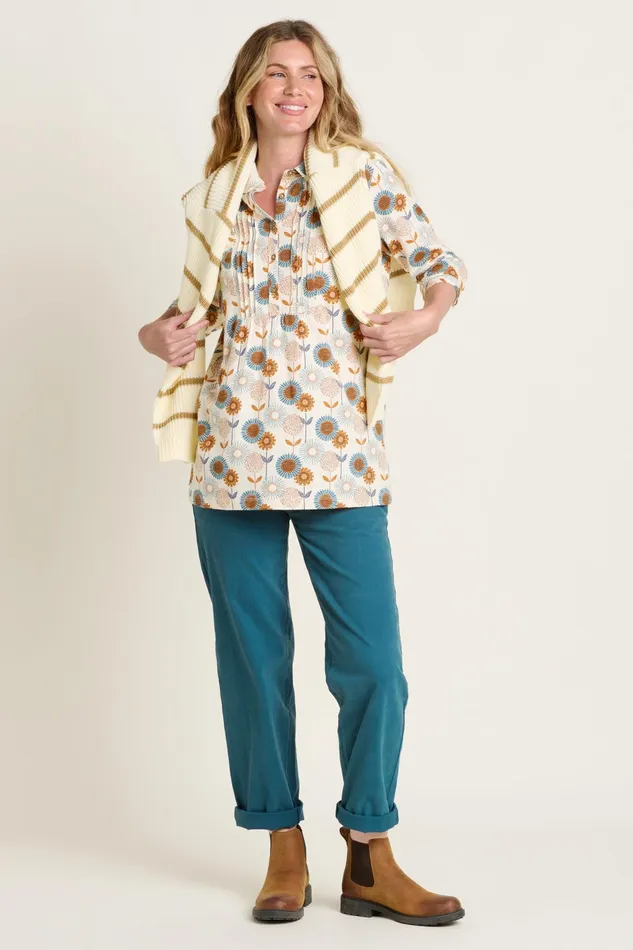 Women Brakeburn Tops TShirts And Vests Cream Freya Cream Tunic Blouse